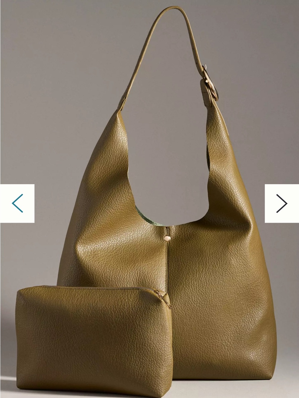 Anthropologie NWT Classic Tan Leather Shoulder Tote Bag - Picture 2 of 7